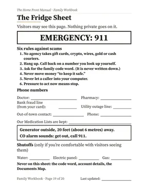 The Fridge Sheet